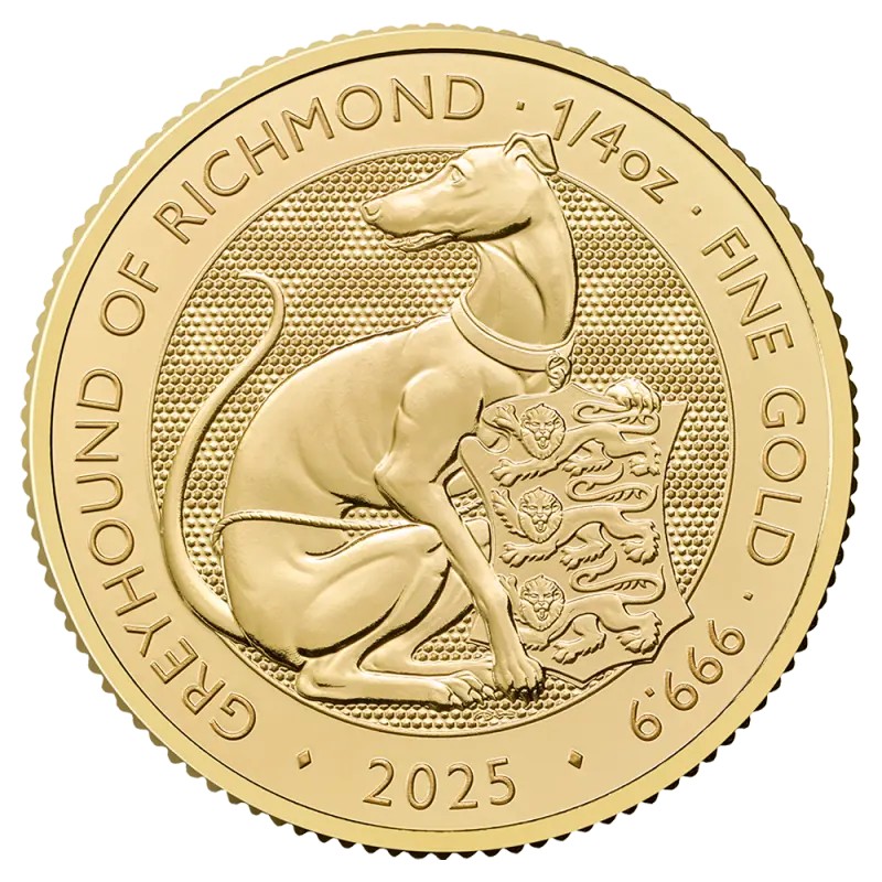1/4 oz Tudor Beasts Greyhound of Richmond | Or | 2025