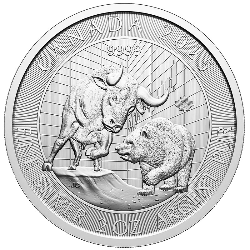 2 oz Bull and Bear pièce d'argent | 2025