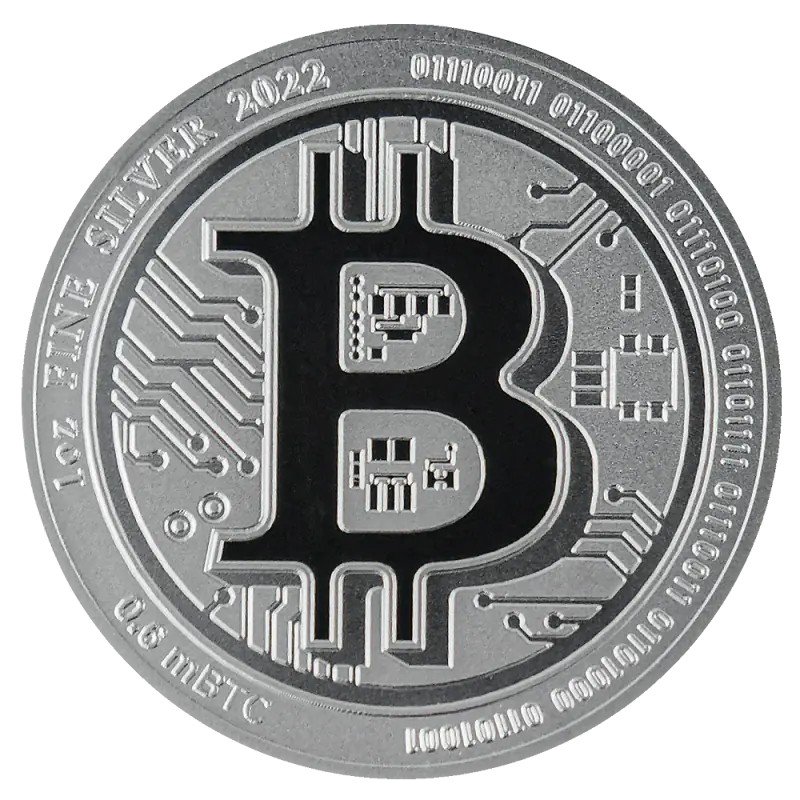 1 oz Bitcoin Argent