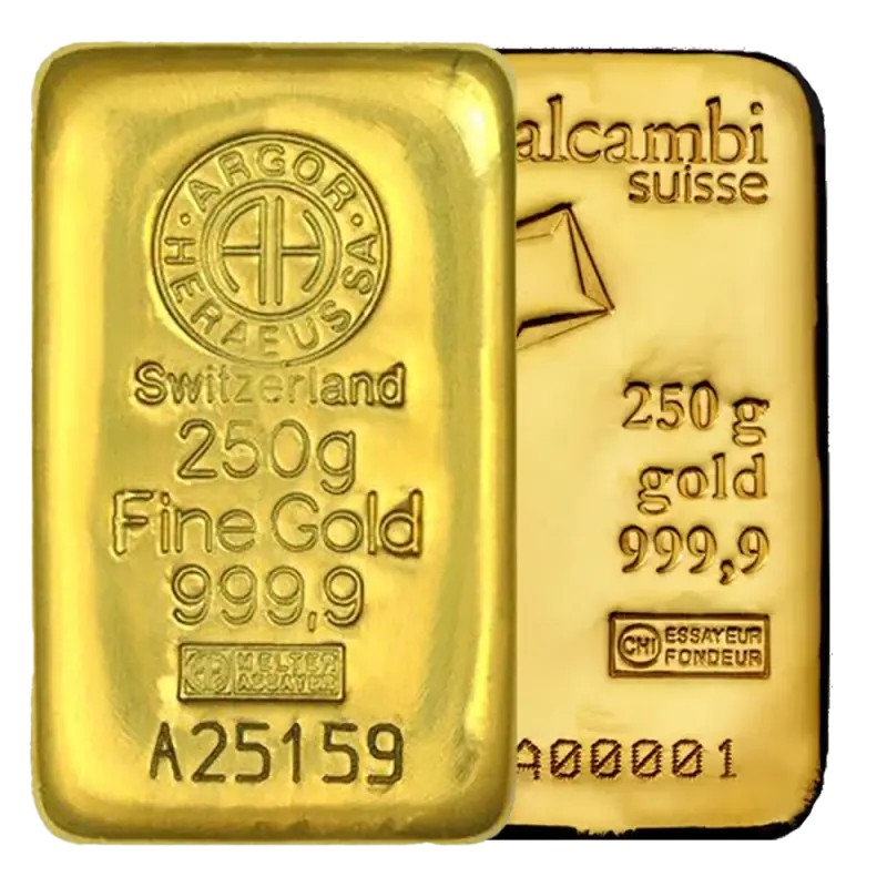 250g Lingot d'Or | Fabricant différent 250g Lingot d'Or | Fabricant différent