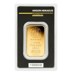 1 oz Lingot d'Or | Argor-Heareus