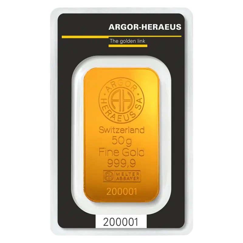 50g Lingot d'Or | Argor-Heraeus | Frappé