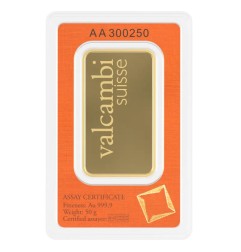 50g Lingot d'or | Valcambi | Frappé