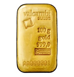 100g Lingot d'or | Valcambi | Coulé