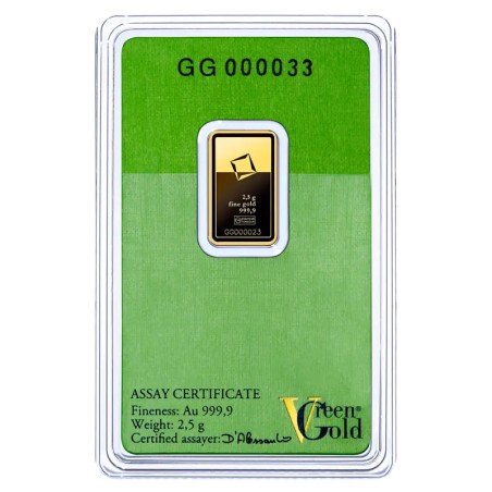 2.5g Lingot d'Or | Valcambi | Green Gold
