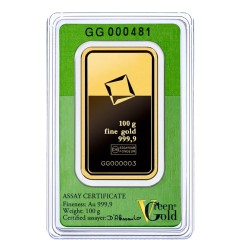 100g Lingot d'Or | Valcambi | Green Gold