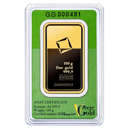 100g Lingot d'Or | Valcambi | Green Gold