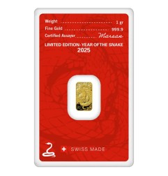 1g Lingot d'Or | Argor-Heraeus | Année du Serpent | 2025