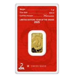 5g Lingot d'Or | Argor-Heraeus | Année du Serpent | 2025