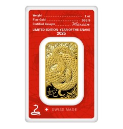 1 oz Lingot d'Or | Argor-Heraeus | Année du Serpent | 2025