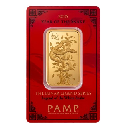 1 oz Légendes Lunaires Serpent Blanc Barre d'Or | PAMP | 2025