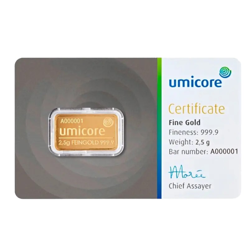 2.5g Lingot d'Or | Umicore