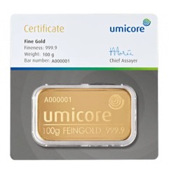 100g Lingot d'Or | Umicore | Frappé