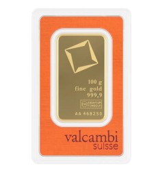 100g Lingot d'Or | Valcambi | Frappé