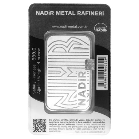 1 oz Lingot d'Argent | Nadir Metal Rafineri