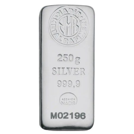 250g Lingot d'Argent | Nadir Metal Rafineri