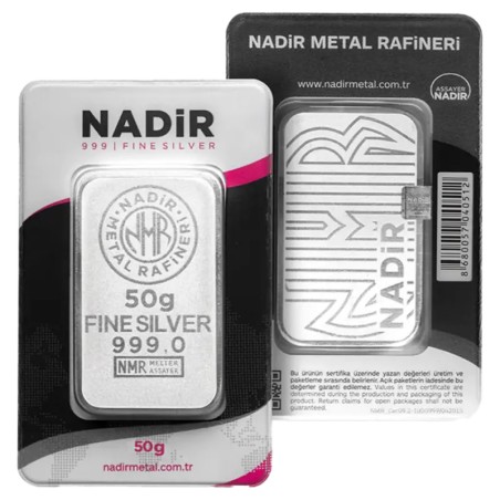 50g Lingot d'Argent | Nadir Metal Rafineri