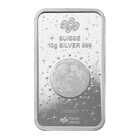 10g Légendes Lunaires Serpent Blanc Barre d'Argent | PAMP | 2025