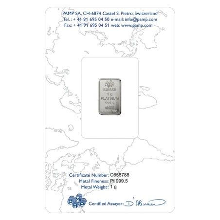 1g Lingot de Platine | PAMP Fortuna