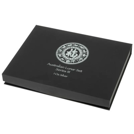 12 x 1 oz Lunar III Boîte pour Pièces d'Argent