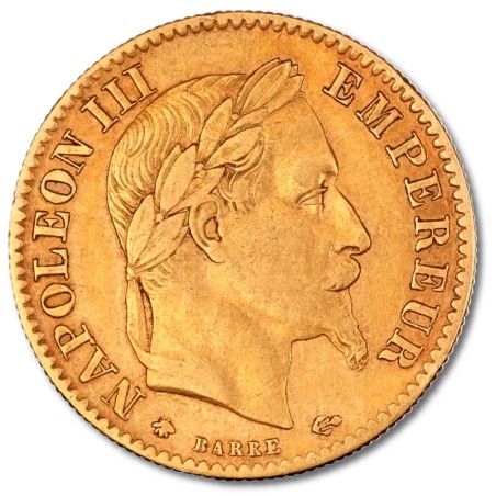 Pièce d'or 10 Francs | Napoleon III tête laurée | Or |1854-1869