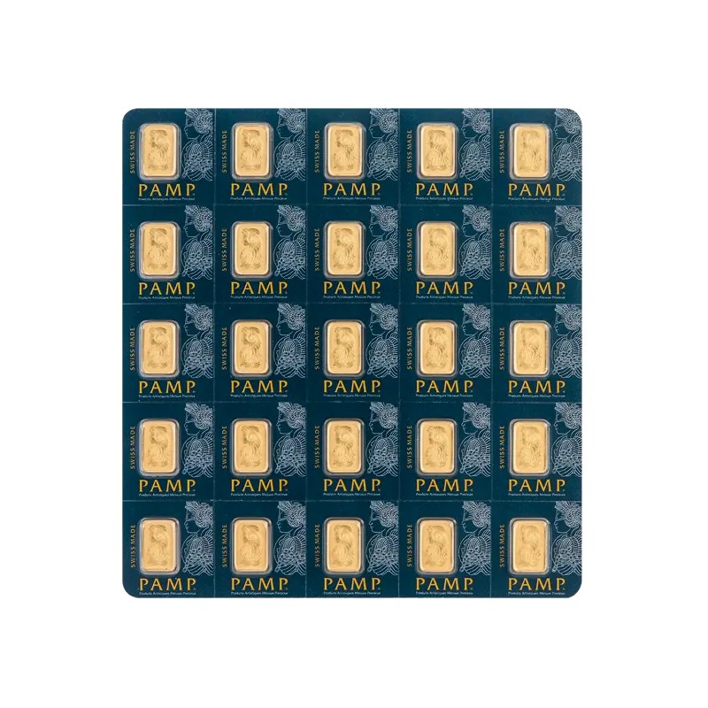 25 x 1g PAMP Lingot d'Or Multigram