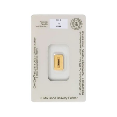 1g Lingot d'or frappé (C.Hafner)
