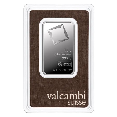 50g Lingot de Platine | Valcambi